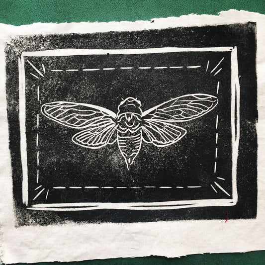 PATCH: Cicada Linocut Patch