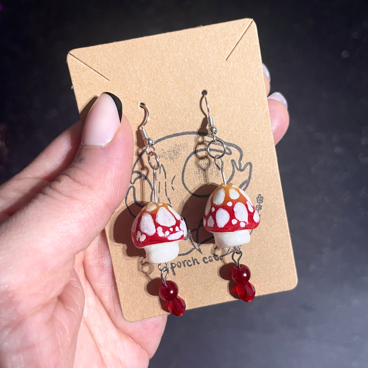 JEWELRY: Amanita Muscaria Mushroom Dangling Earrings