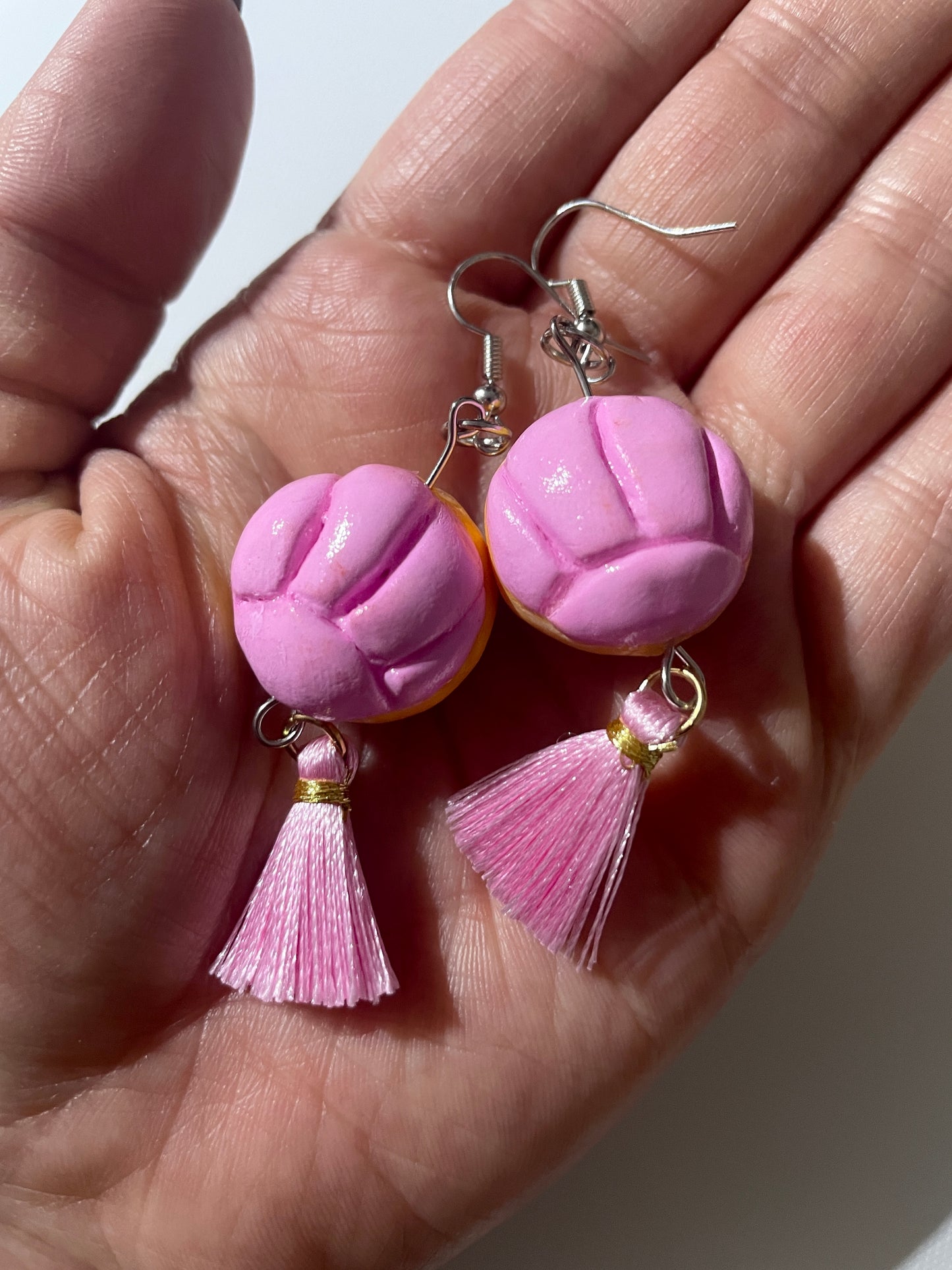 JEWELRY: Mini Concha Mexican Pan Dulce Dangling Hook Earrings