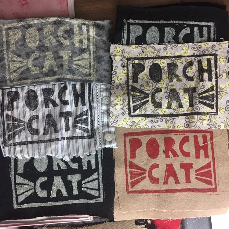 PATCH: Porch Cat Linocut Patch