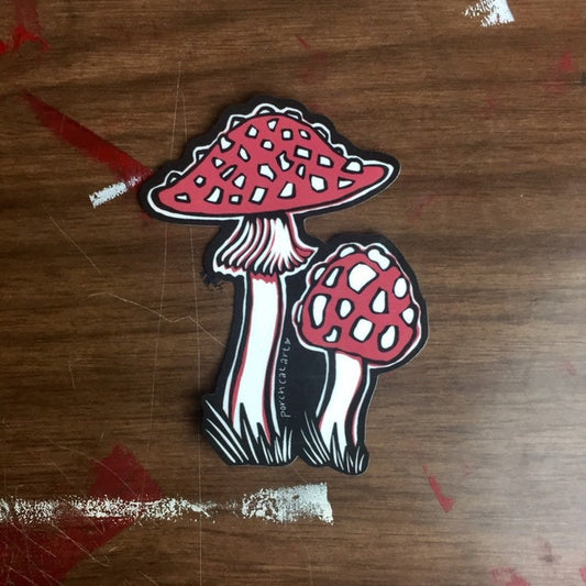 STICKER: Amanita Muscaria Mushroom Duo