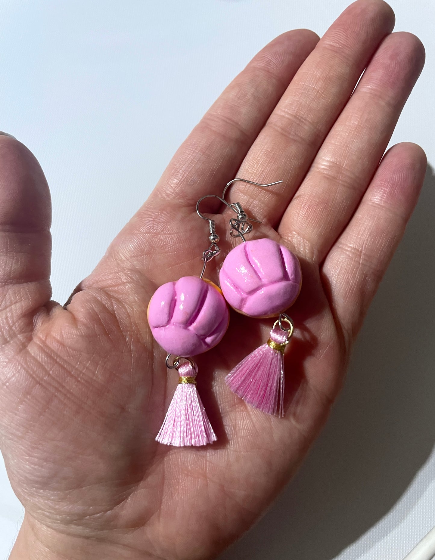 JEWELRY: Mini Concha Mexican Pan Dulce Dangling Hook Earrings