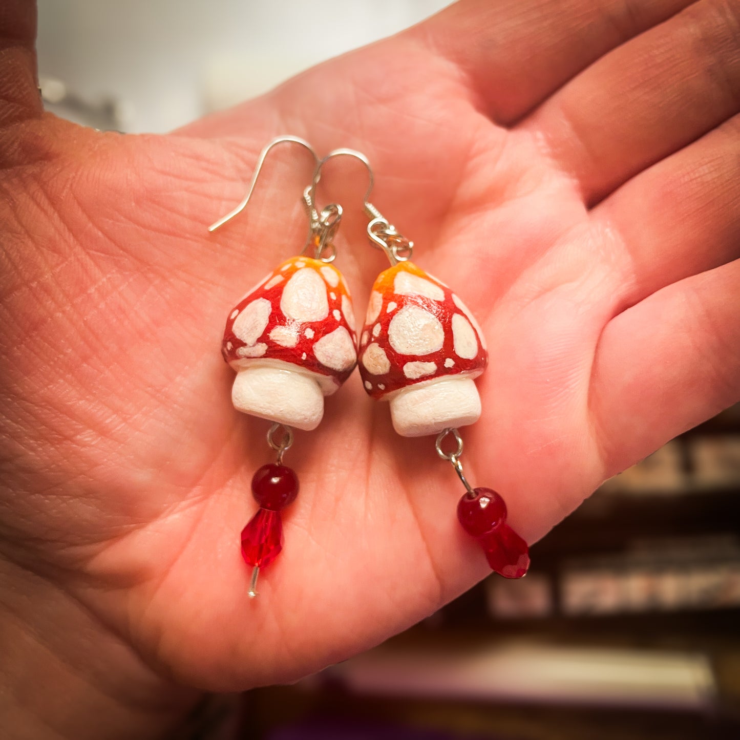 JEWELRY: Amanita Muscaria Mushroom Dangling Earrings