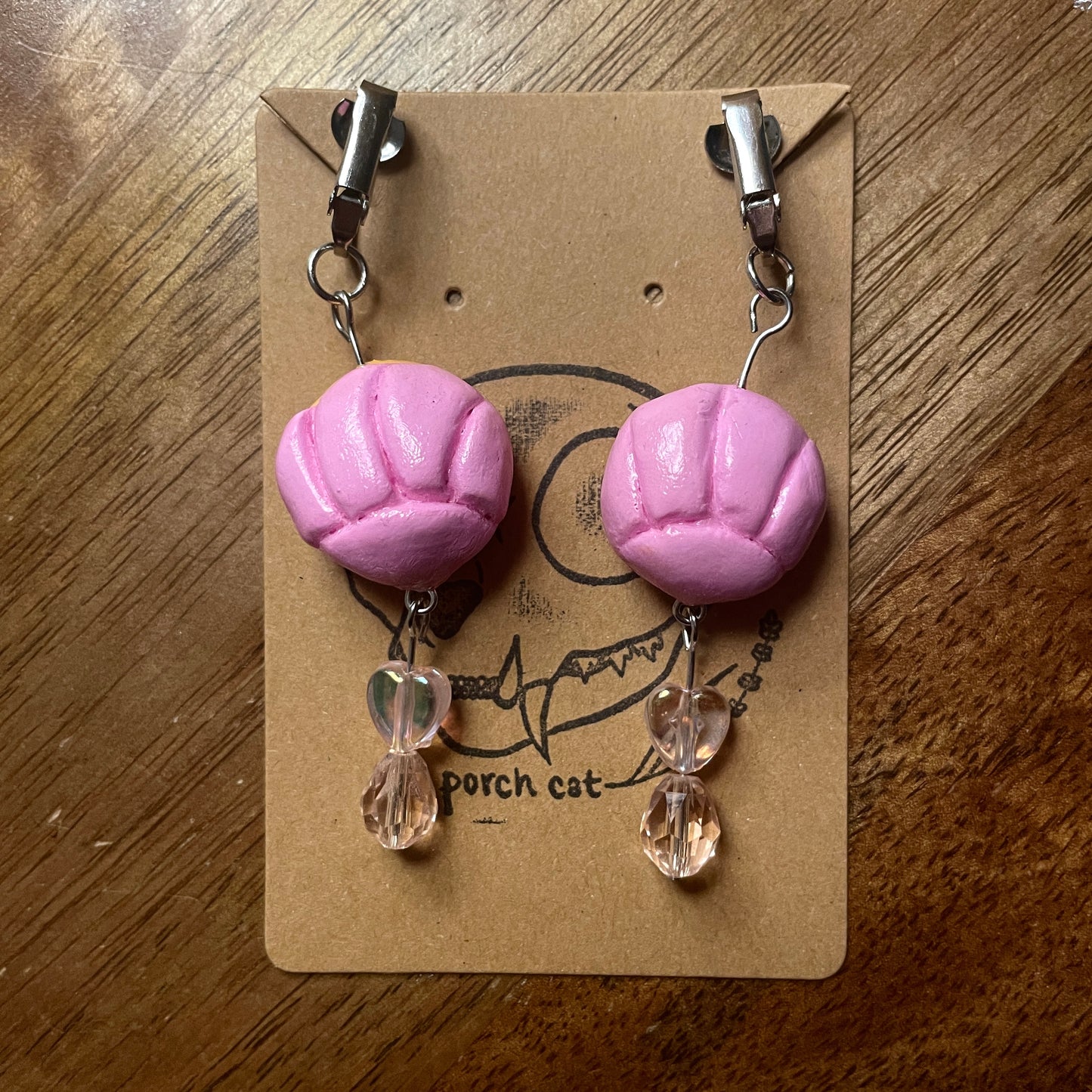 JEWELRY: Mini Concha Mexican Pan Dulce Dangling Hook Earrings