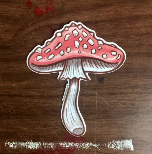 STICKER: Single Amanita Muscaria Mushroom