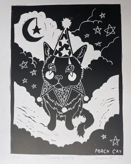 PRINT: Cosmic Clown Kitty