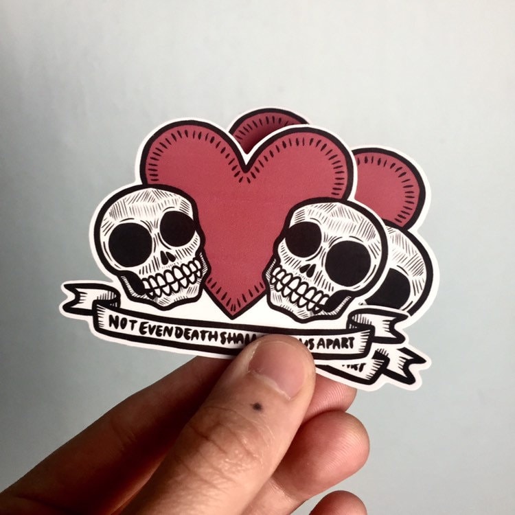 STICKER: Not Even Death Skulls