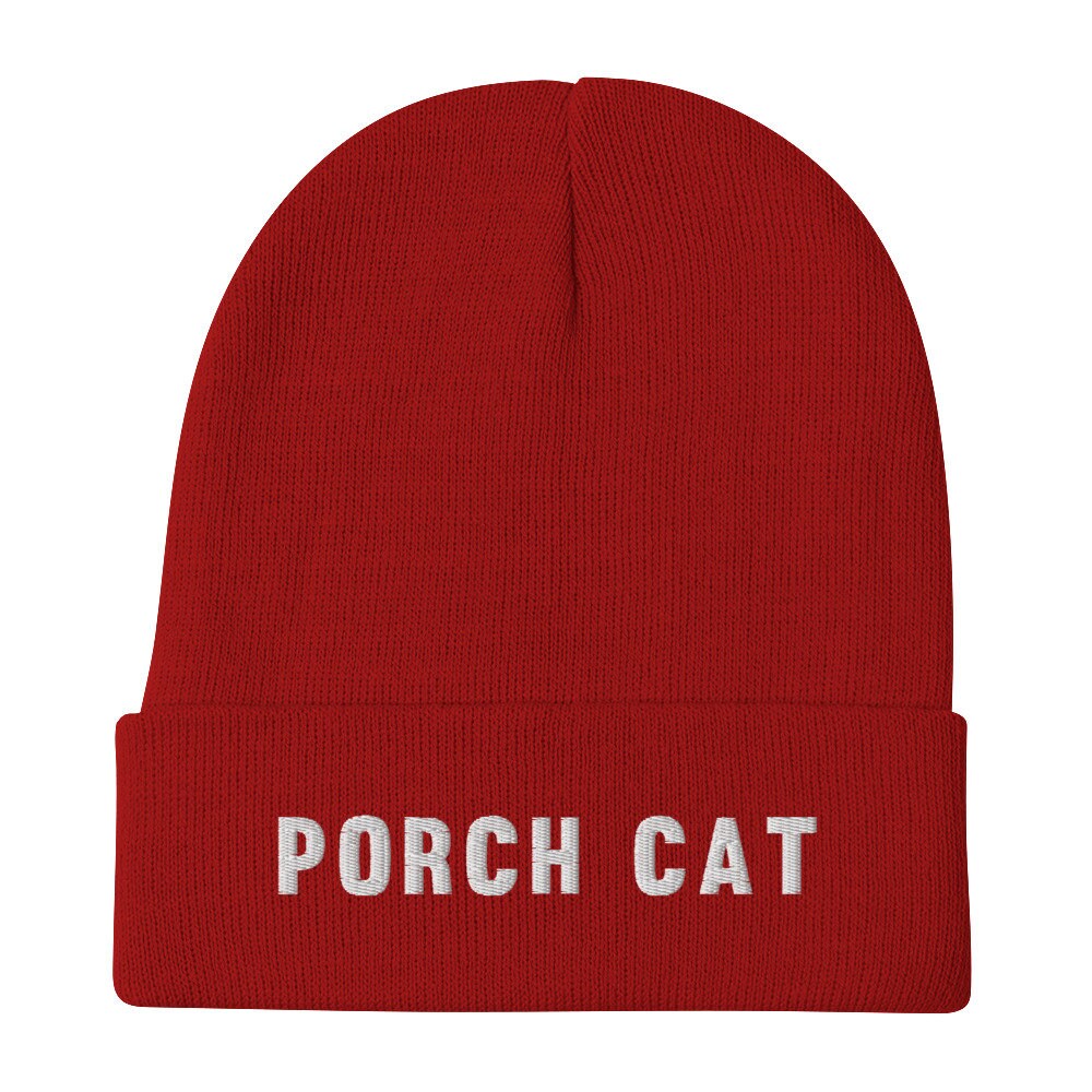 HAT: Porch Cat Embroidered Beanie