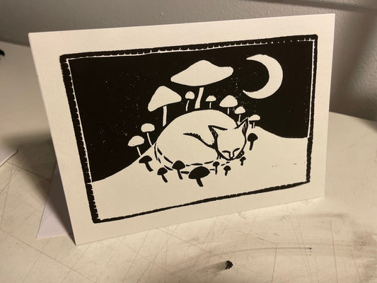 PRE-ORDER CARDS: Sleepy Mushroom Cat Greeting Card